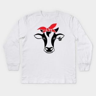 BANDANA COW Kids Long Sleeve T-Shirt